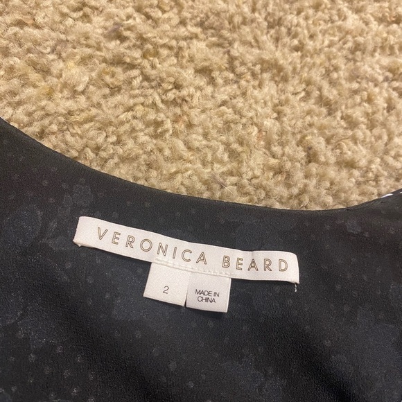 Veronica Beard Women’s Chana Polka Dot Floral Dress Black Size 2 Silk Blend - Picture 5 of 9